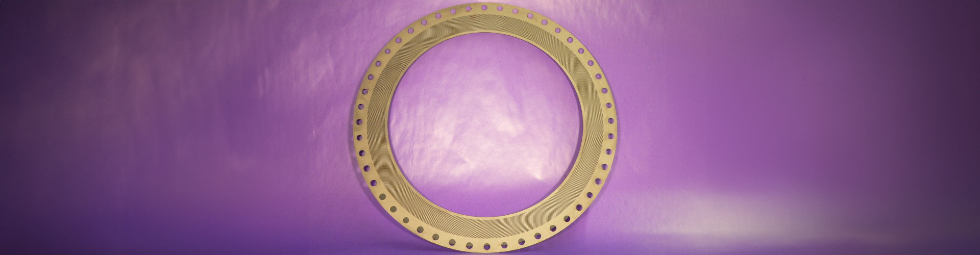 circular metal part with holes cut out