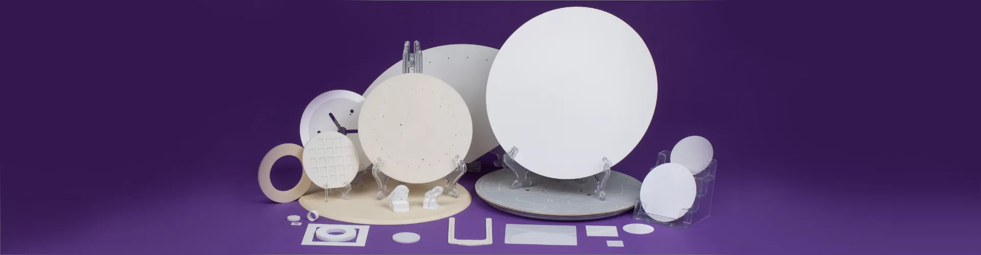 machined ceramics of various shapes and sizes