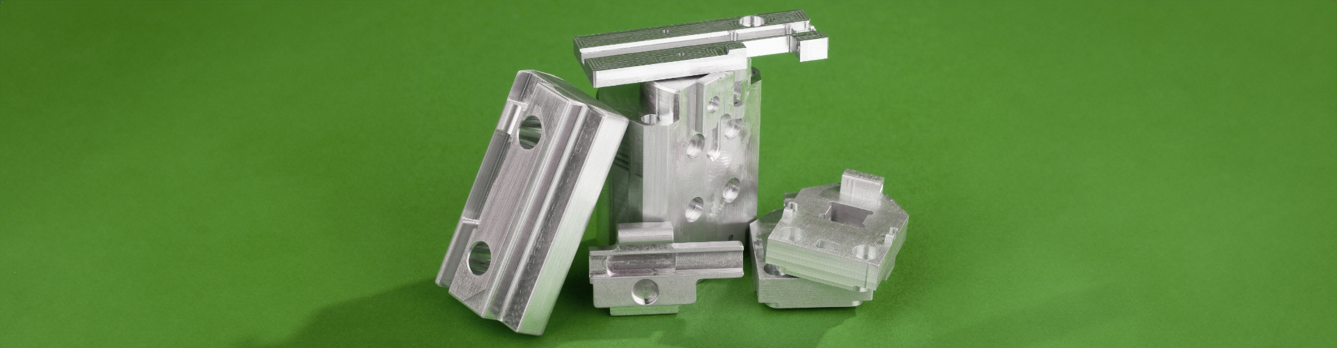 display of metal CNC'd parts