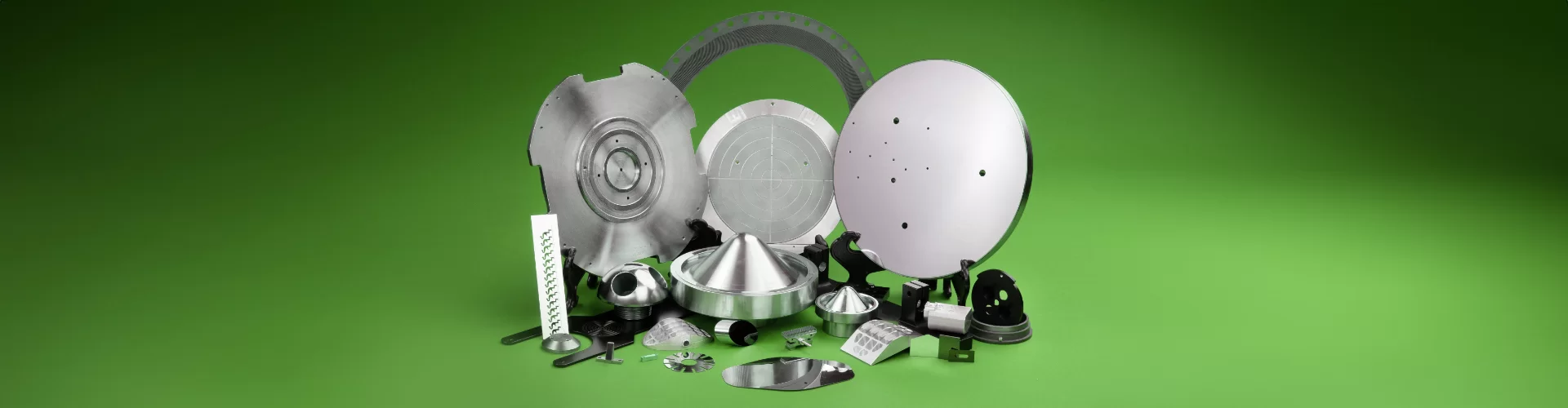 Precision. machined metal parts of different shapes and sizes